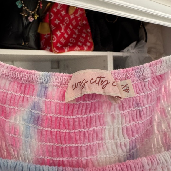 Ivy City Co Pink and Blue Midi Dress - Picture 8 of 9